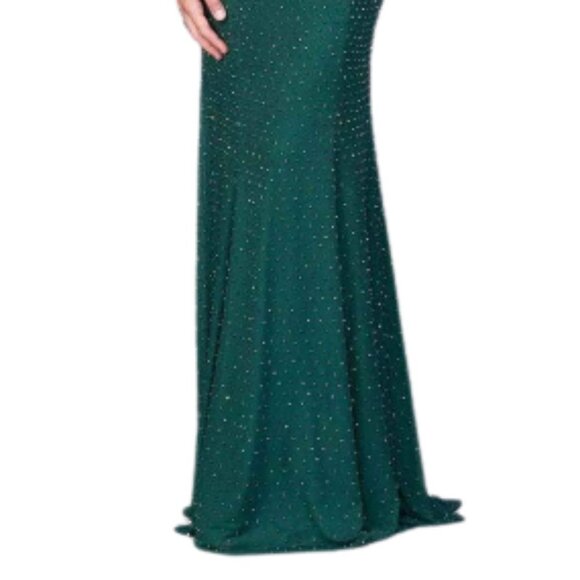 NWT La Femme 24158 Prom Dress Forest Green Size 2 - Picture 3 of 5